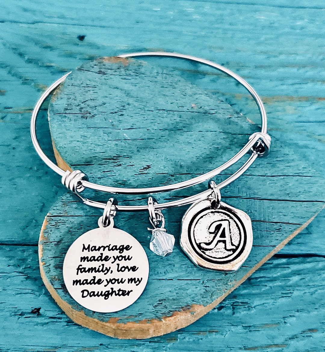 Marriage Made You Family Love Made You My Daughter, Step Daughter, Daughter of the Bride, Silver Necklace, Charm Necklace, Daughter in Law