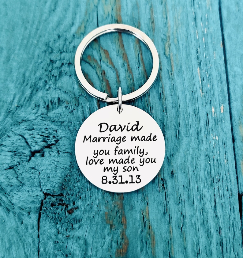 Silver Keychain Step Son Son in Law you my Son Gifts Step Son Gift Blended Family family love made Marriage made you Silver Keyring