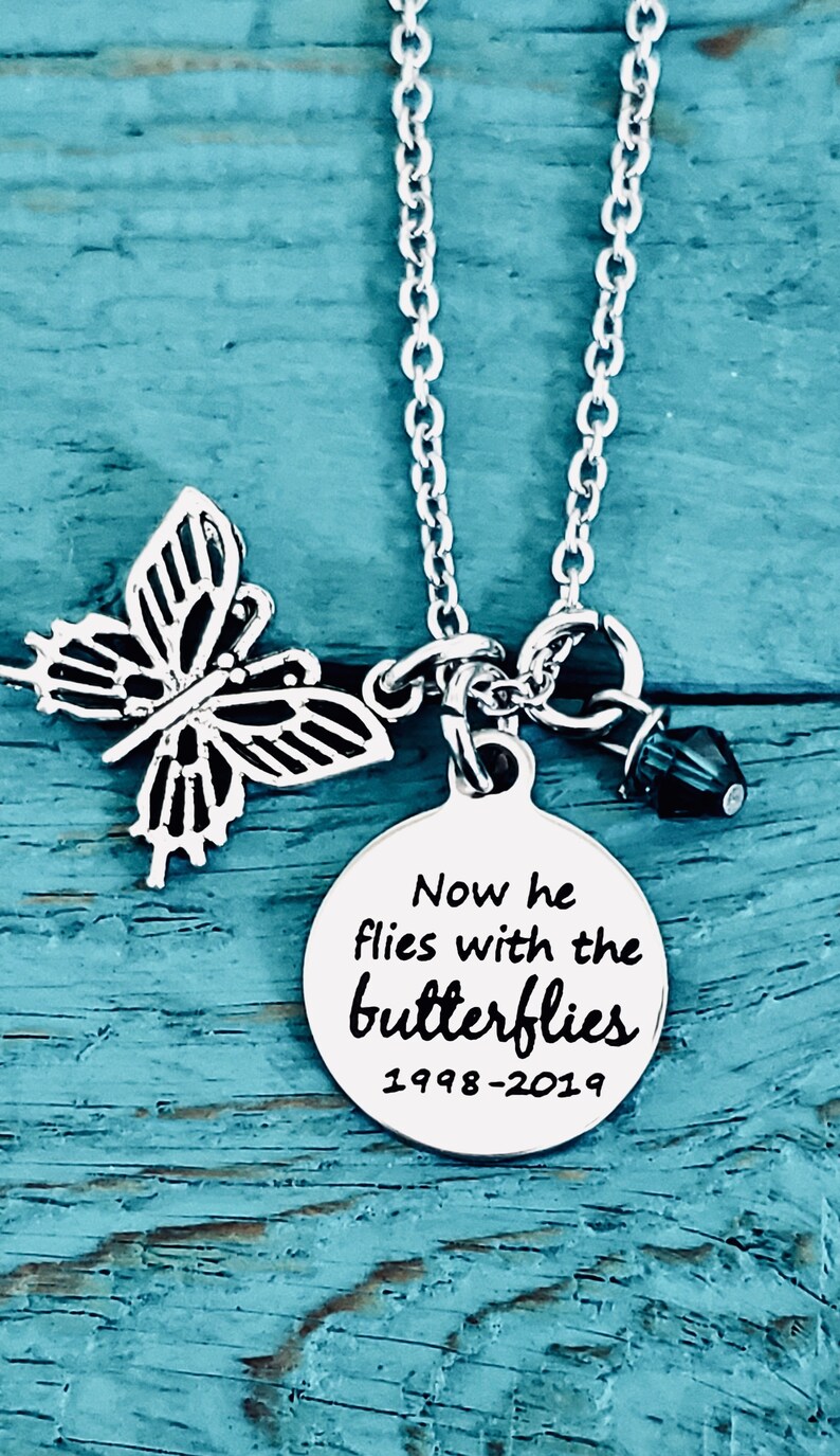 Now She Flies With the Butterflies Now He Flies Gift | Etsy