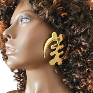 Gye Nyame Ohrringe, Große Afrikanische Adinkra Symbol Ohrstecker, spirituelle Statement Schmuck, ethnischer Schmuck