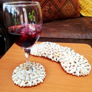 Cowrie Shell,  Conch, Coasters, DIY Crafts Projects Round, Seashells, Mat, Beverage