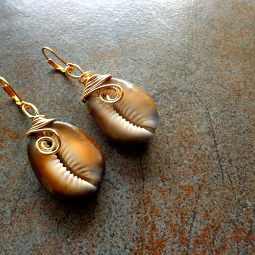 LARGE Sea Shell Earrings Beach Jewelry Summer Spring Etsy