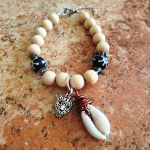 Bracelet de perles pour fille, ado, bijoux mignons, gros, bijoux, animal, guépard, cauris réglable image 3
