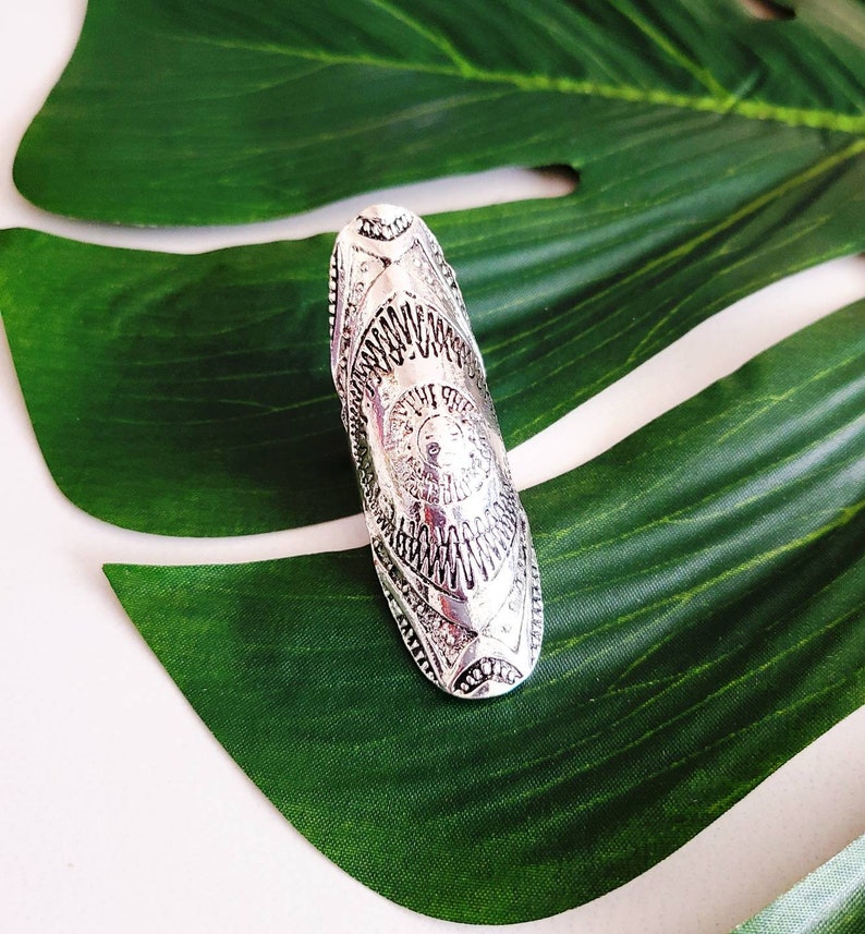 Antiqued Silver Tribal Ring Ethnic Ring Large Ring Full Etsy