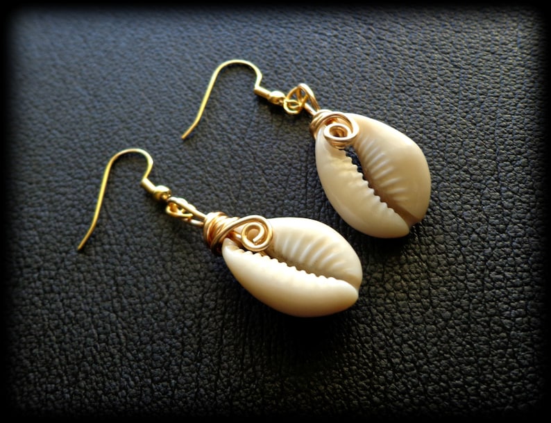 Cowrie Shell Earrings, Sea Shells, Natural, Beach, Statement, Ethnic ...