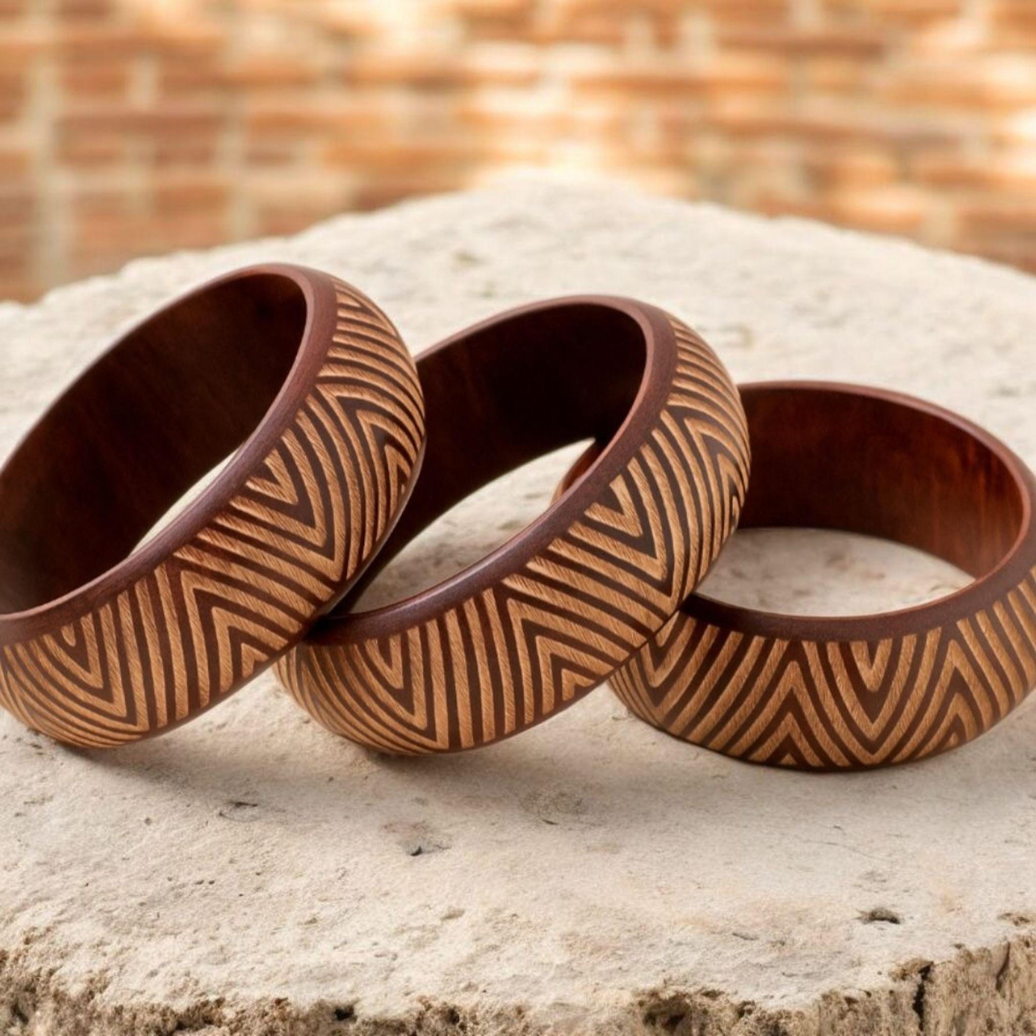 Wood bangle - Etsy 日本