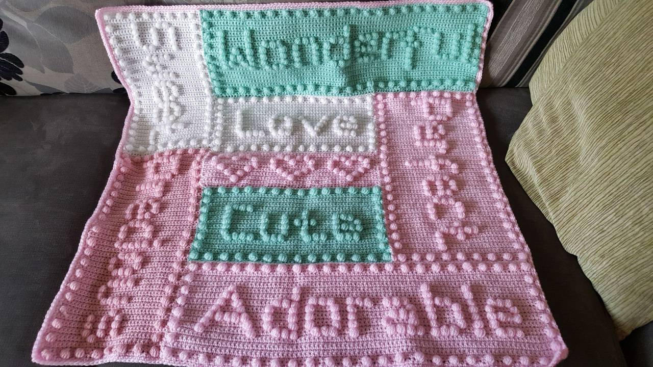 Baby blanket crochet word blanket baby shower blanket new Etsy