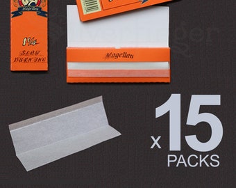 ROLLING PAPERS 15 PACKS 1.25 1-1/4 77x45 mm 32 Leaves Per Pack Cigarette Paper They Rock!