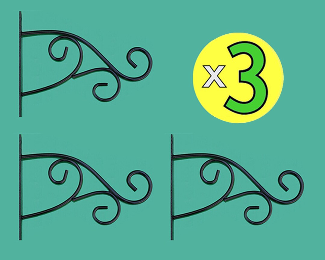 X3 PLANT HANGER BRACKETS Steel Plant Hooks 9 Hanging Garden Planter