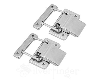 x2 pcs Paired Toggle Latches Catch Chest Suitcase Boxes Buckles Trunk Lock Metal Toggle Hasp Latches with Screws