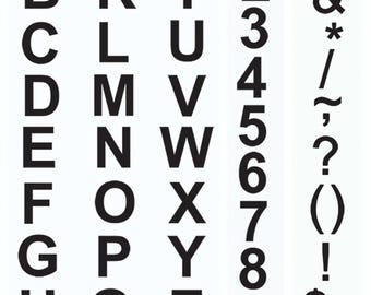 500+ Characters 1” VINYL LETTERS + NUMBERS Lettering Label Stickers Black Wall Decals