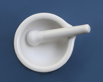 MORTAR and PESTLE SET Porcelain 60mm Grinding Bowl Herb Spice - Paint Pigment Lab Pill Grinder