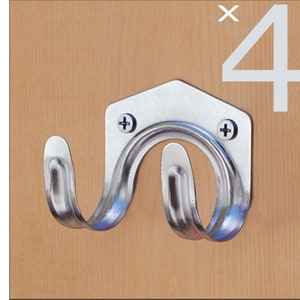 4 PACK TOOL HOOKS Metal Garage Storage Utility Hooks Hanger Holder Wall Mount