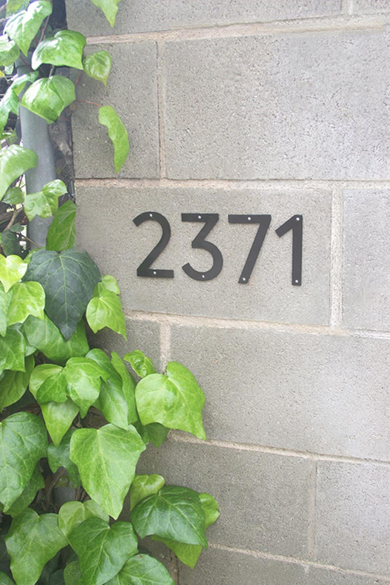 ADDRESS NUMBERS Black Metal Flush Mount Easy Read Street Home House ...