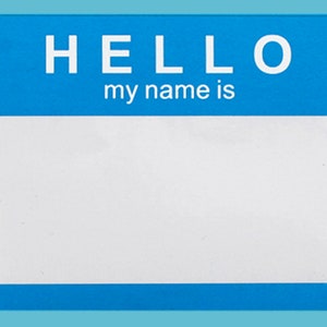 100 Labels • HELLO My Name Is • Name Tag ID Badge Stickers Peel & Stick Blue