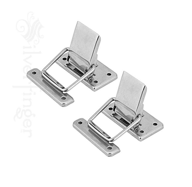 x2 pcs Paired Toggle Latches Catch Chest Suitcase Boxes Buckles Trunk Lock Metal Toggle Hasp Latches with Screws image 3