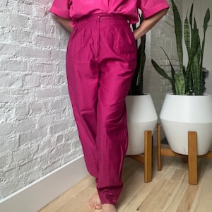 80s Magenta Trousers, Tailored Fit