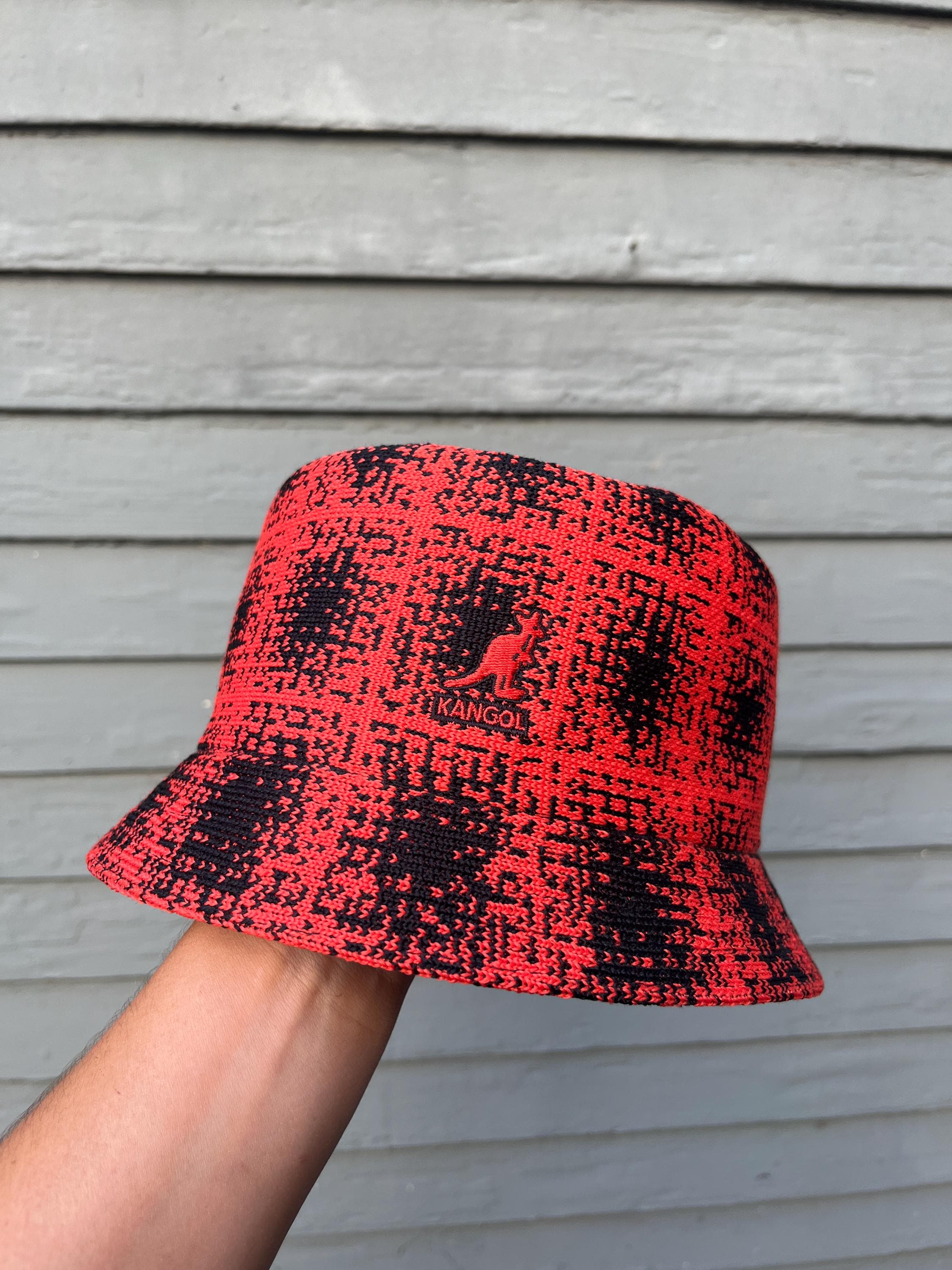 Red Vintage Ol Skool Kangol Boucle Bucket Hat Vintage Red Kangol Bucket Hat / Retro / Boho / Preppy  main image 4