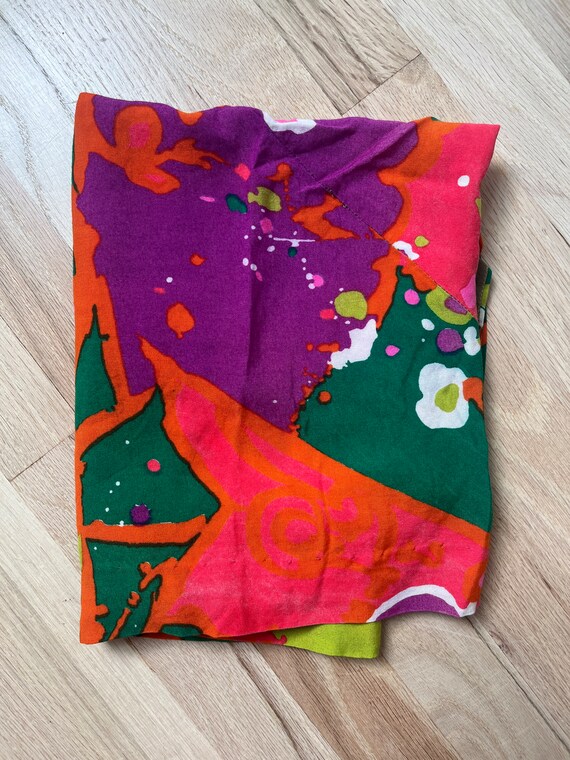70s Abstract Print Blouse, Multi-color, Alex Cole… - image 9