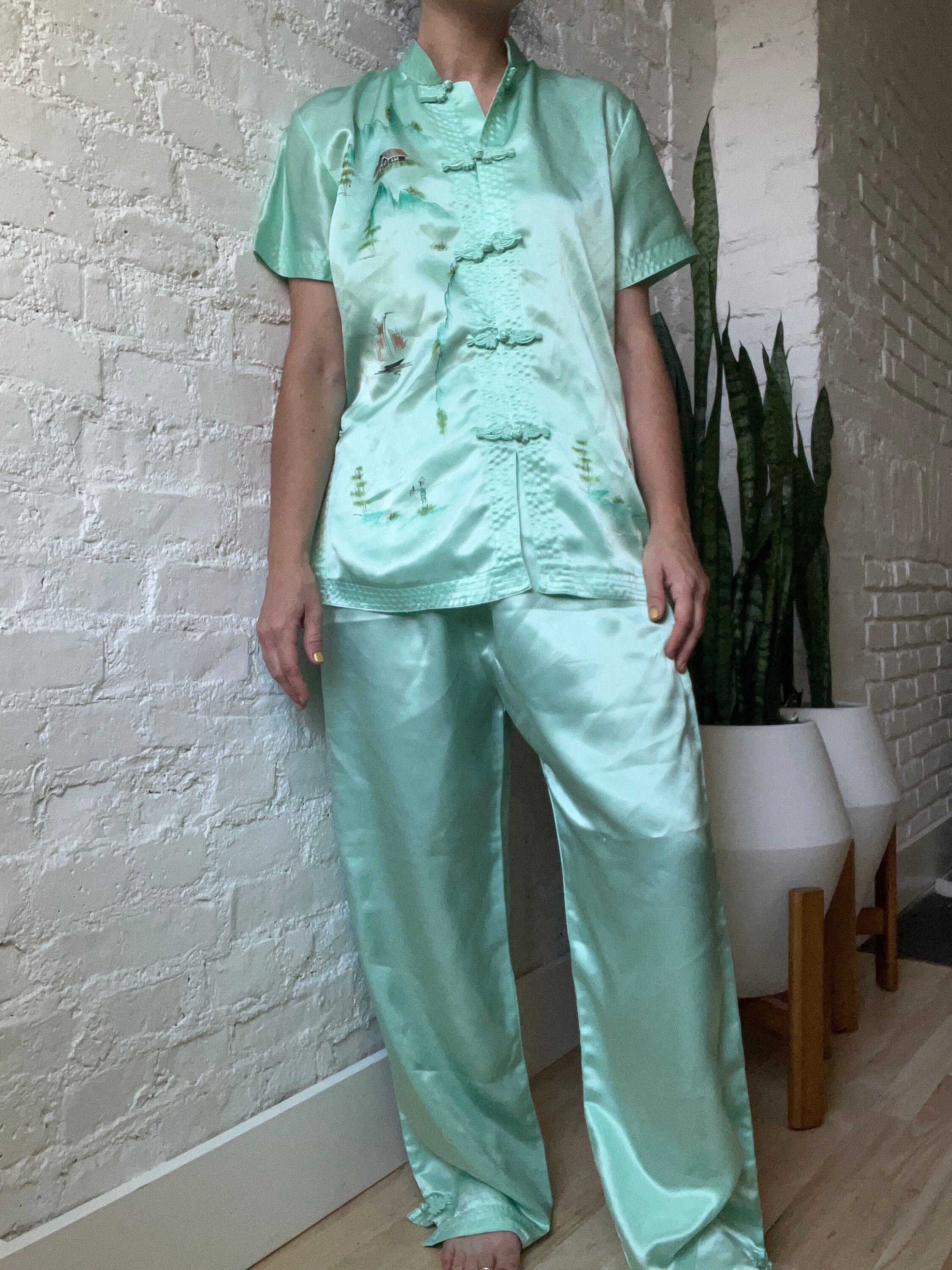 Mint Silk Pajamas Etsy UK