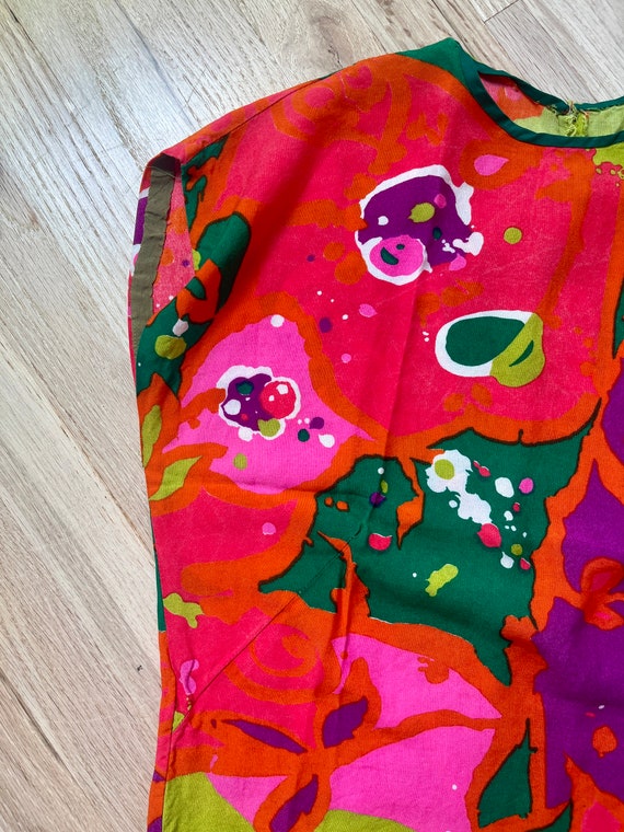 70s Abstract Print Blouse, Multi-color, Alex Cole… - image 7