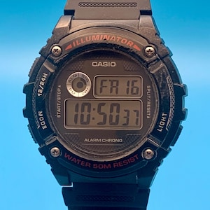 CASIO W-216H Men’s Digital Wristwatch Chronograph Alarm Backlight Working Condition