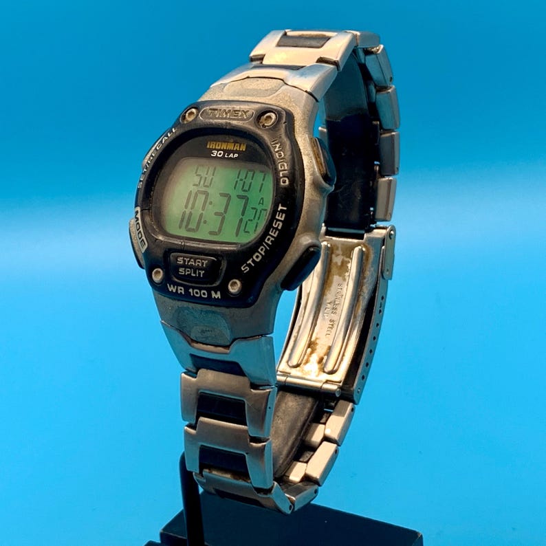TIMEX IRONMAN Men’s Vintage 2006 Digital Wristwatch Chrono Timer Works New Battery image 4