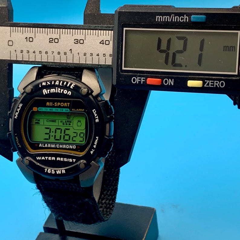 ARMITRON ALL-SPORT 40/6623 Men’s Vintage Digital Watch Chrono Works New Battery image 10