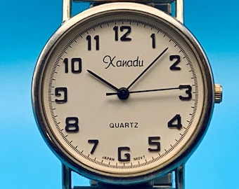 XANADU Men’s Vintage Wristwatch Expand Band Japan Movt Easy Read Works New Battery