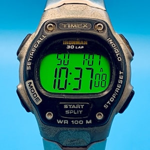 TIMEX IRONMAN Men’s Vintage 2006 Digital Wristwatch Chrono Timer Works New Battery image 1