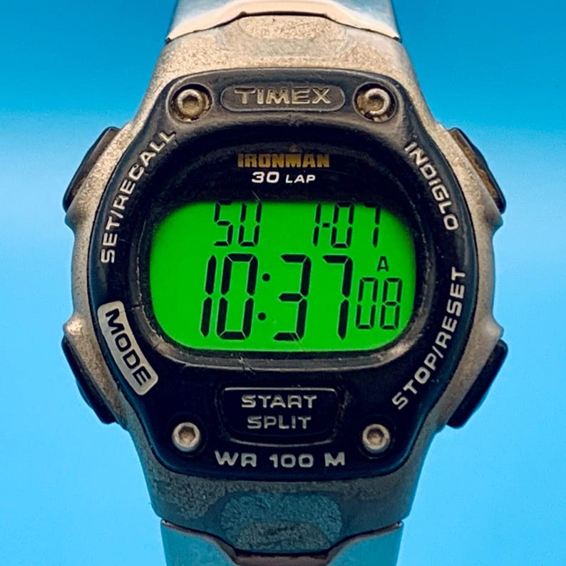 TIMEX IRONMAN Men’s Vintage 2006 Digital Wristwatch Chrono Timer Works New Battery image 1