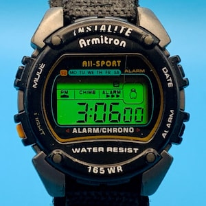 ARMITRON ALL-SPORT 40/6623 Men’s Vintage Digital Watch Chrono Works New Battery image 1