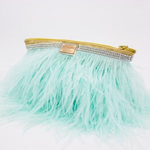 Hand made clutch, purse, Turquoise