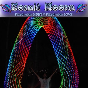Cosmic Hooper の Rainborion のベルト LED フープ - 10 色 / 20 個の LED、3/4 インチまたは 5/8 インチの HDPE またはポリプロチューブ