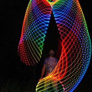 Rainborion's Belt LED Hoop from Cosmic Hooper - 12 colors / 24 LEDs, 3/4" or 5/8" HDPE or polypro tubing image 2