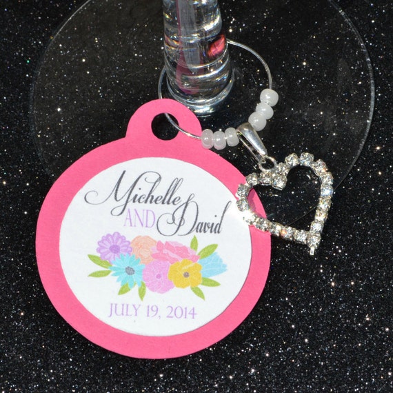 Items similar to Wedding Wine Charm Favors Bridal Shower Wine Charm Favors Baby Shower Wine