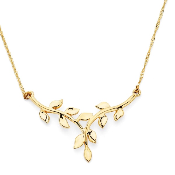 14K Solid Gold Leaf Necklace, 14K Solid Gold, Leaf Necklace, Leaf Design, Leaf, Leaves, Gold Leaf, Leaf Jewelry, Gold Necklace, Gold