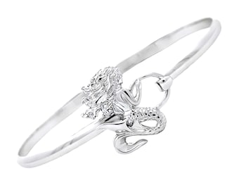 Brazalete con gancho SIRENA en plata de ley.