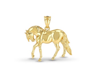 14k solid gold horse pendant.