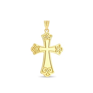 14k solid gold cross pendant.