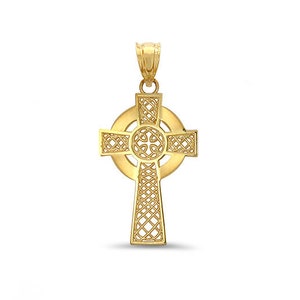 14k Solid Gold Irish Cross. Irish Jewelry, Celtic Cross, Celtic jewelry