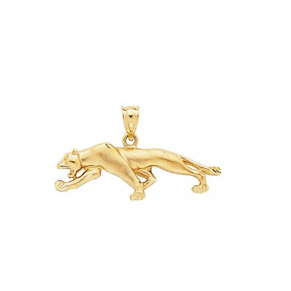 14K Yellow Gold Panther Pendant, Panther Pendant, Panther Jewelry, Animal Jewelry, Gold Panther, Gold Pendant, Panther