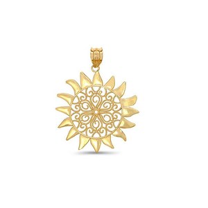 14k Yellow Gold Sun Pendant