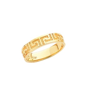 14k Yellow Gold Greek Key Design Ring. image 1