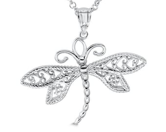 Sterling Silver Dragonfly pendant on sterling silver chain.