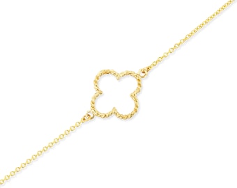 Pulsera de trébol en oro macizo de 14k.