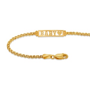 14k solid yellow gold Baby ID bracelet. Baby Jewelry. Baby Bracelet