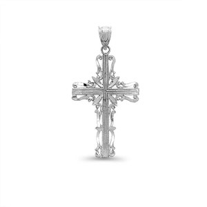 14k Solid Gold Filigree Cross Pendant