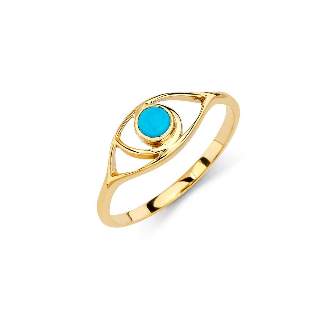 Evil Eye Ring - Turquoise Vermeil main image 0