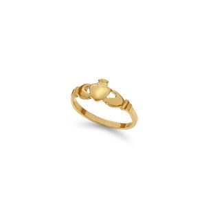 14k solid gold baby claddagh ring. child's ring, baby jewelry.